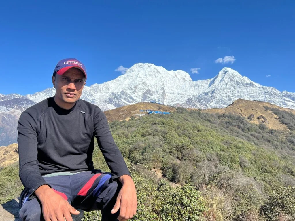 man at the mardi Himal Trek