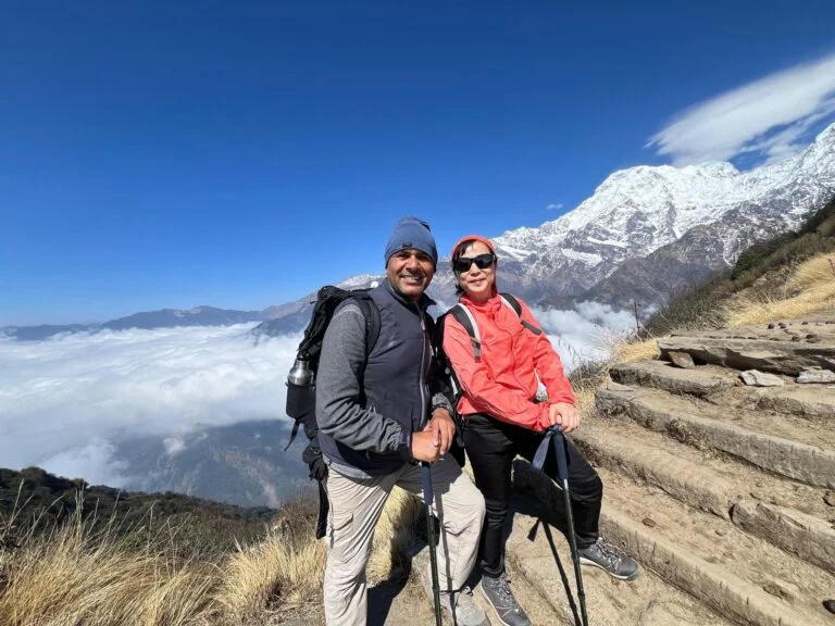 Trekkers enjoying the Mardi Himal trek